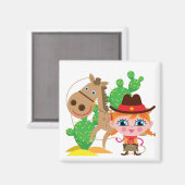 Aimant Cow-girl et cheval (Recto/Verso)