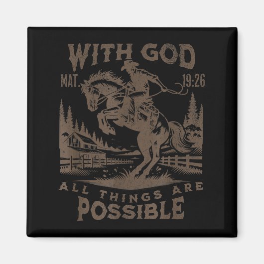 Aimant Cowboy Bible Scripture Verse Western Jesus For Men (Devant)