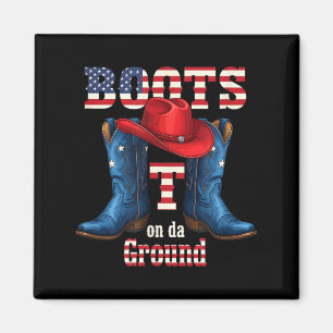 Aimant Cowboy chapeau rouge Bottes sur le terrain 4 juill