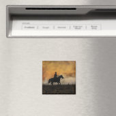 Aimant Cowboy Classique et Cheval (In Situ (Lave-vaisselle))