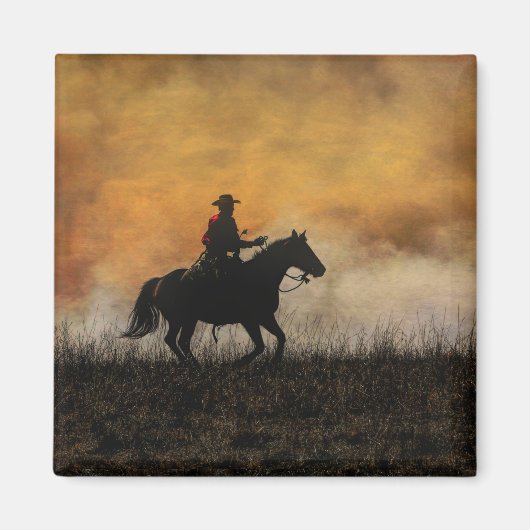 Aimant Cowboy Classique et Cheval (Devant)