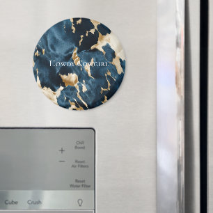 Aimant Cowboy Cowgirl Western Blue Cream Gold Cowboy