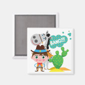 Aimant Cowboy et cheval (Recto/Verso)