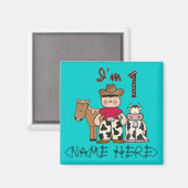 Aimant Cowboy First Birthday - Personalized - Customized (Recto/Verso)