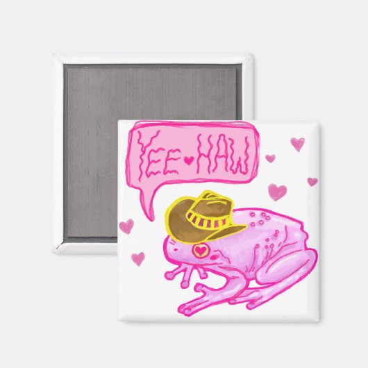 Aimant Cowboy Frog Yee Haw Design (Recto/Verso)