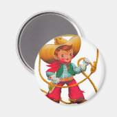 Aimant Cowboy Retro Boy Child Cute Western (Recto/Verso)