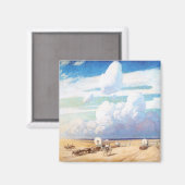 Aimant Cowboys occidentaux vintages, Wagons couverts par  (Recto/Verso)