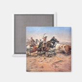 Aimant Cowboys roping a steer, 1897 (huile sur toile) (Recto/Verso)