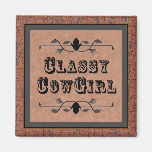 Aimant cowgirl occidental (Devant)