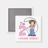 Aimant Cowgirl Roper 2e anniversaire (Recto/Verso)