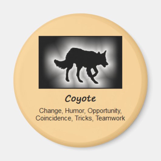 Aimant Coyote Totem Animal Spirit Signification (Devant)