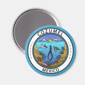 Aimant Cozumel Mexique Badge Scuba (Recto/Verso)