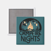 Aimant Cozy Campfire Nights Rustic Outdoor Adventure (Recto/Verso)