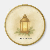 Aimant Cozy Lantern Winter Wall Clock – MerryMist Warm Gl (Devant)