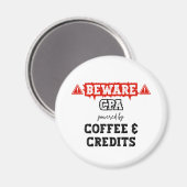 Aimant CPA Propulsée Par Café & Crédits | Comptable drôle (Recto/Verso)