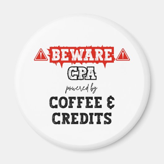 Aimant CPA Propulsée Par Café & Crédits | Comptable drôle (Devant)
