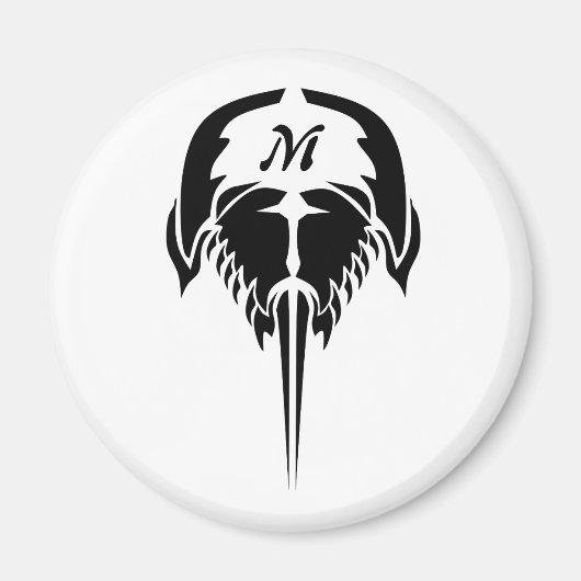 Aimant Crabe à fer à cheval dans le style tatouage tribal (Devant)