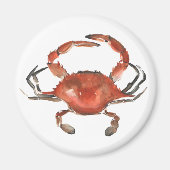 Aimant Crabe aquarelle - Rouge (Devant)