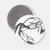 Aimant Crabe bleu grave en noir et blanc (Recto/Verso)