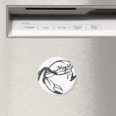 Aimant Crabe bleu grave en noir et blanc (In Situ (Lave-vaisselle))