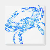 Aimant crabe bleu vintage (Devant)