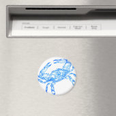 Aimant Crabe bleu vintage - rond (In Situ (Lave-vaisselle))