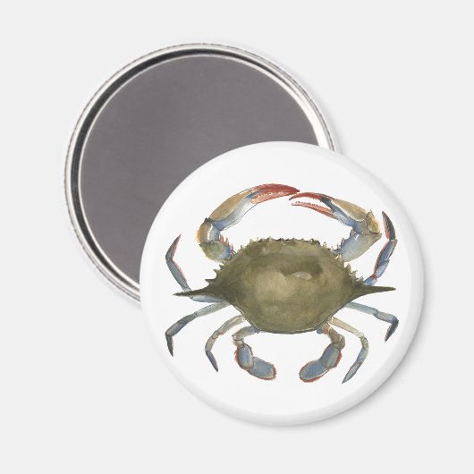 Aimant Crabe d'aquarelle - gris (Recto/Verso)