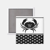 Aimant Crabe marine Monogramme noir et blanc (Recto/Verso)