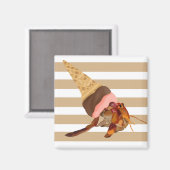 Aimant Crabe mignonne Hermite Avec Coquille De Cône De Cr (Recto/Verso)