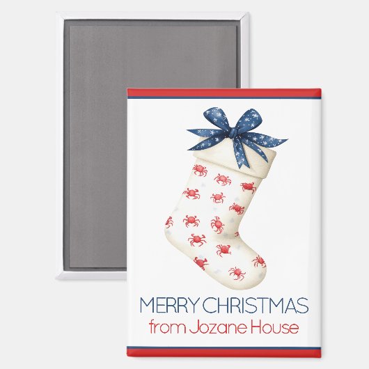 Aimant Crabe rouge côtier Prise de Noël (Recto/Verso)