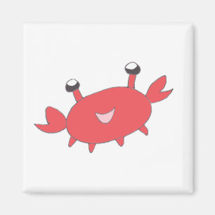 Aimant Crabe rouge heureux mignon