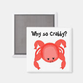 Aimant Crabe rouge humoristique (Recto/Verso)