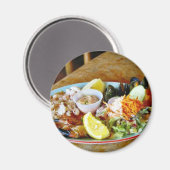 Aimant Crabes Citrons Salades Plats de fruits de mer (Recto/Verso)