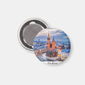 Aimant Cracovie nuit en Pologne (Recto/Verso)