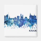 Aimant Cracovie Pologne Skyline Blue (Devant)