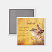 Aimant Crainte non encouragée Aquarelle Oiseau (Recto/Verso)