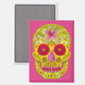 Aimant Crâne à fleurs 8 (Recto/Verso)