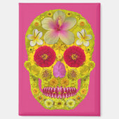 Aimant Crâne à fleurs 8 (Recto)