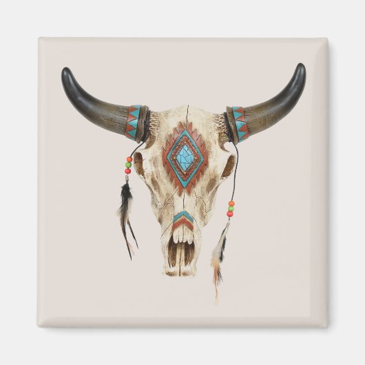 Aimant Crâne animal tribal (Devant)
