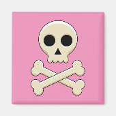 Aimant Crâne avec os (Devant)