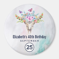 Crâne Boho avec un bouquet floral Enregistrez la d