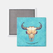 Aimant Crâne de Buffalo Turquoise Ouest (Recto/Verso)