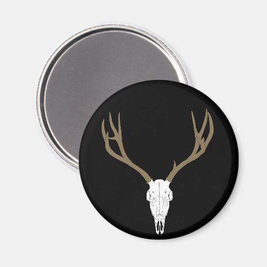 Aimant Crâne de cerf mulet personnalisable (Recto/Verso)