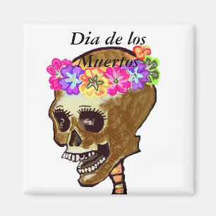 Aimant Crâne de Dia de los Muertos