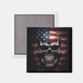 Aimant Crâne de drapeau américain (Recto/Verso)