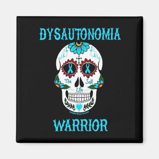 Aimant Crâne de guerrier/sucre...Dysautonomia (Devant)