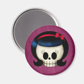 Aimant Crâne de la fille Rockabilly (Recto/Verso)