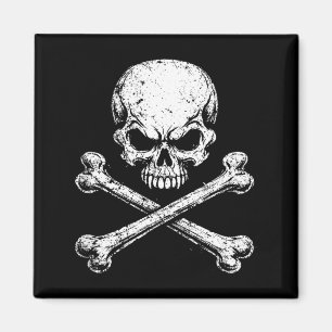Aimant Crâne de pirate os croisés halloween jolly roger