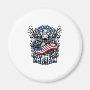 Aimant Crâne de serpent patriotique Liberté Bête Hybride