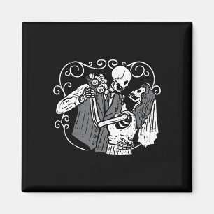 Aimant Crâne de sucre mariée mari fun dia muertos